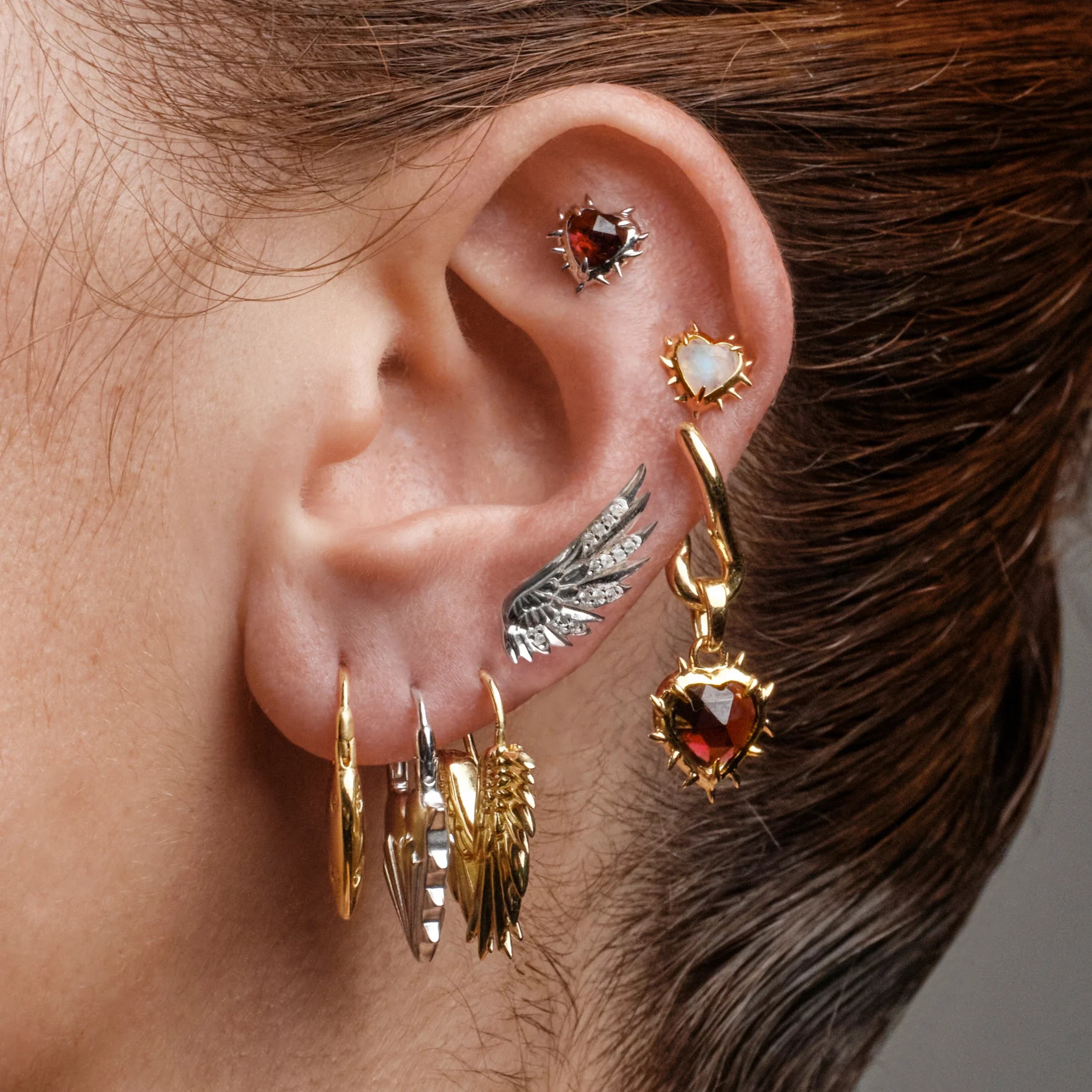 Sapphire Wing Ear Climber