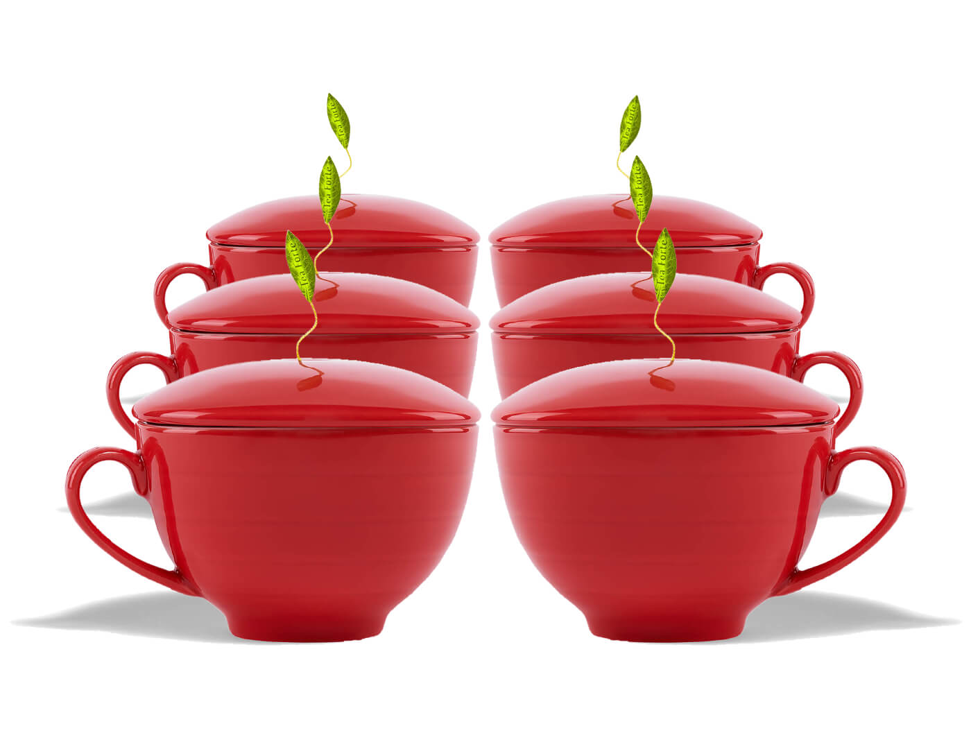 Ruby Red Café Cups - Set of Six