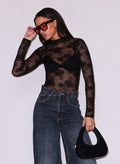 Mock Neck Lace Bodysuit