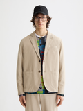 Relaxed-Fit Cotton Linen Twill 2-Button Blazer