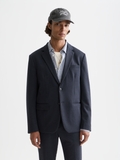 Tailored Notch Lapel Yarn Dyed Jersey Regular-Fit Blazer