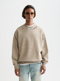Space Yarn Embroidered Loose-Fit Sweatshirt