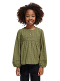Girls' Broderie Anglaise Paneled Top