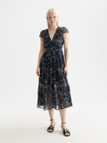 Cross-Stitch Embroidered Midi Dress