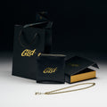 Rope Chain + Hanging Rose Pendant Gift Bundle in Yellow Gold - 4mm