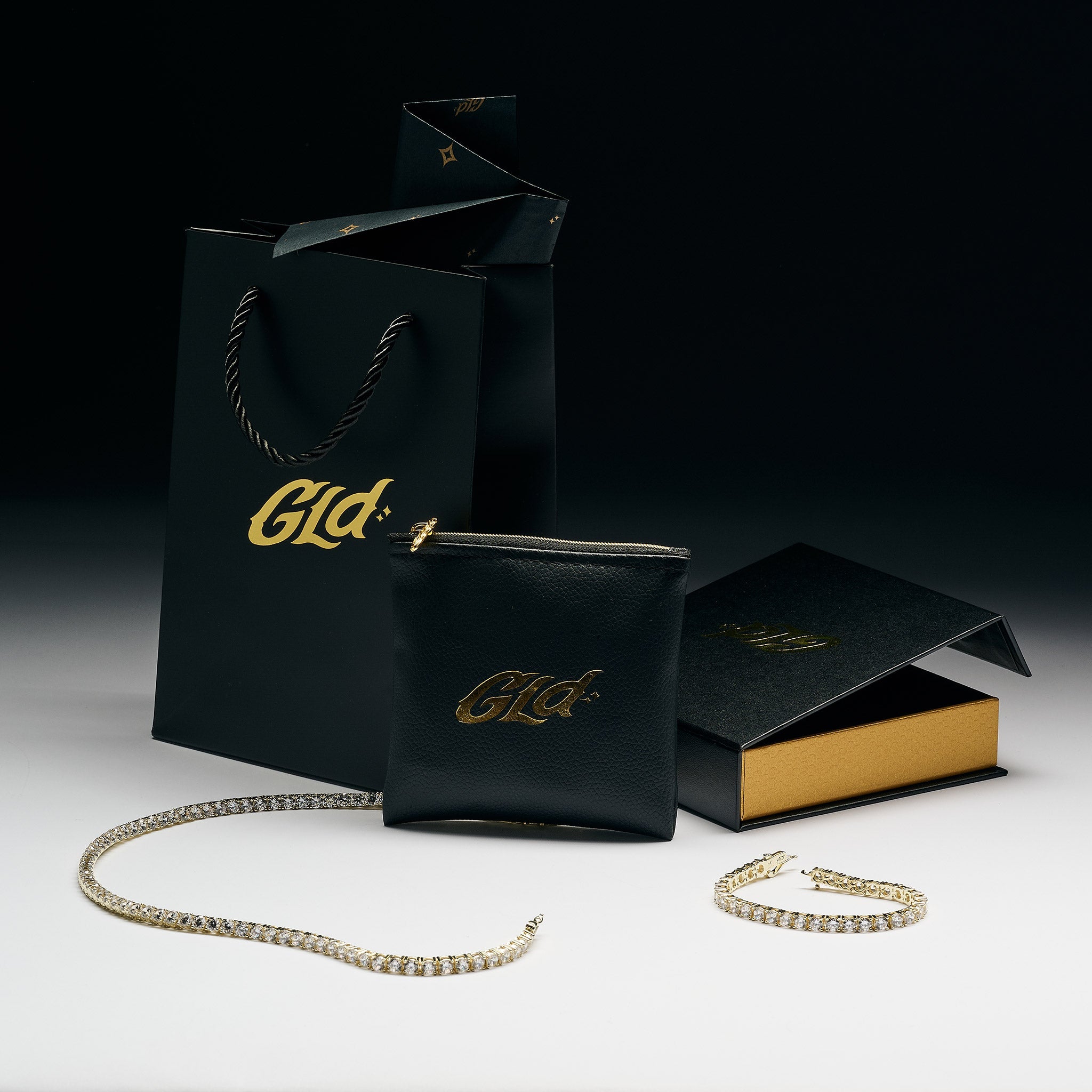 Diamond Tennis Necklace + Bracelet Gift Bundle in Yellow Gold - 5mm