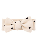 Organic Waffle Knot Bow, Black Heart