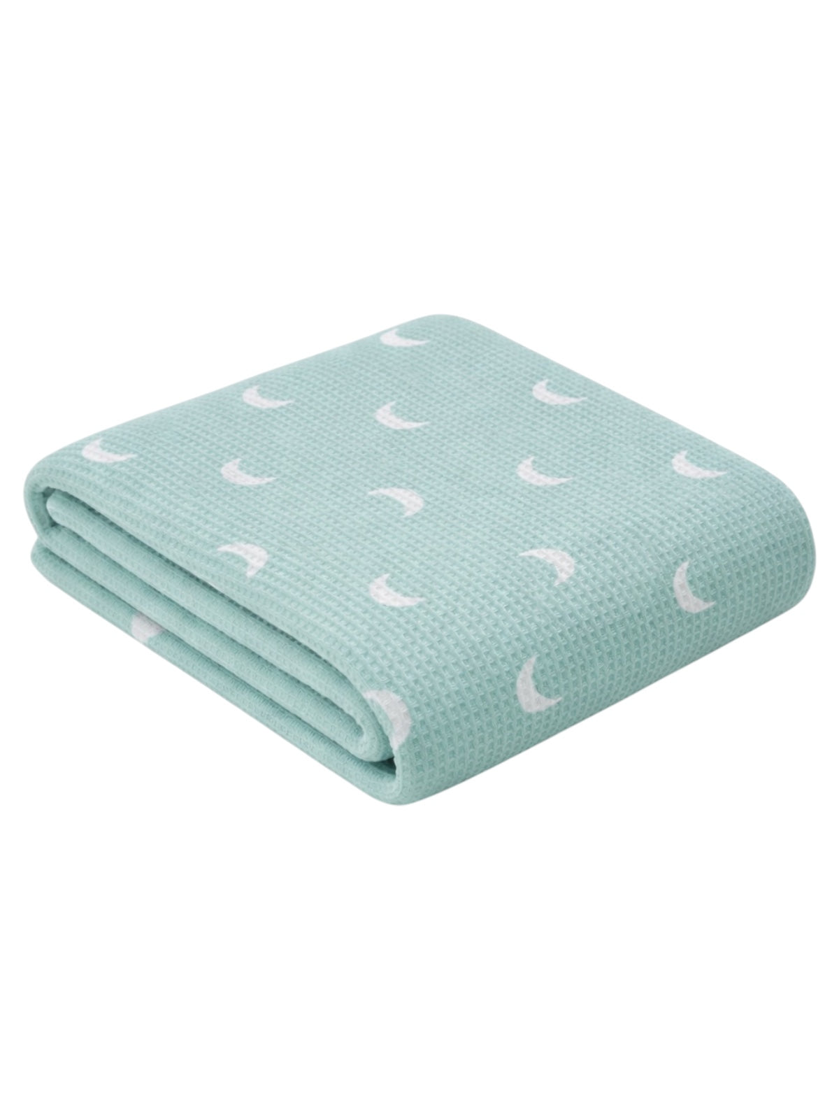 Organic Cotton Waffle Swaddle Blanket, Light Blue Moon