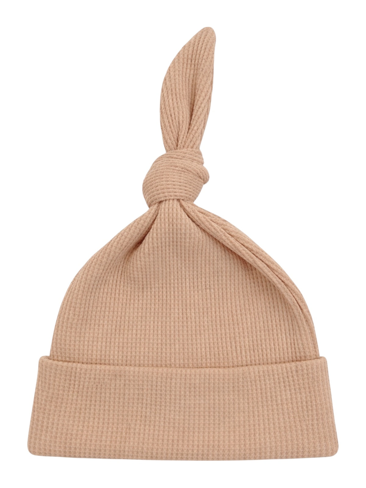 Organic Waffle Knot Beanie, Tan