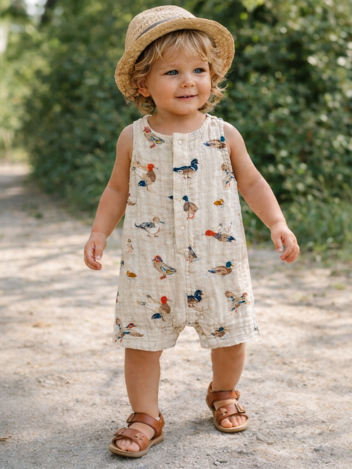 Ducks / Muslin Shortie Romper