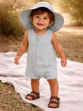 Sleeveless Shortie Romper, Jadeite