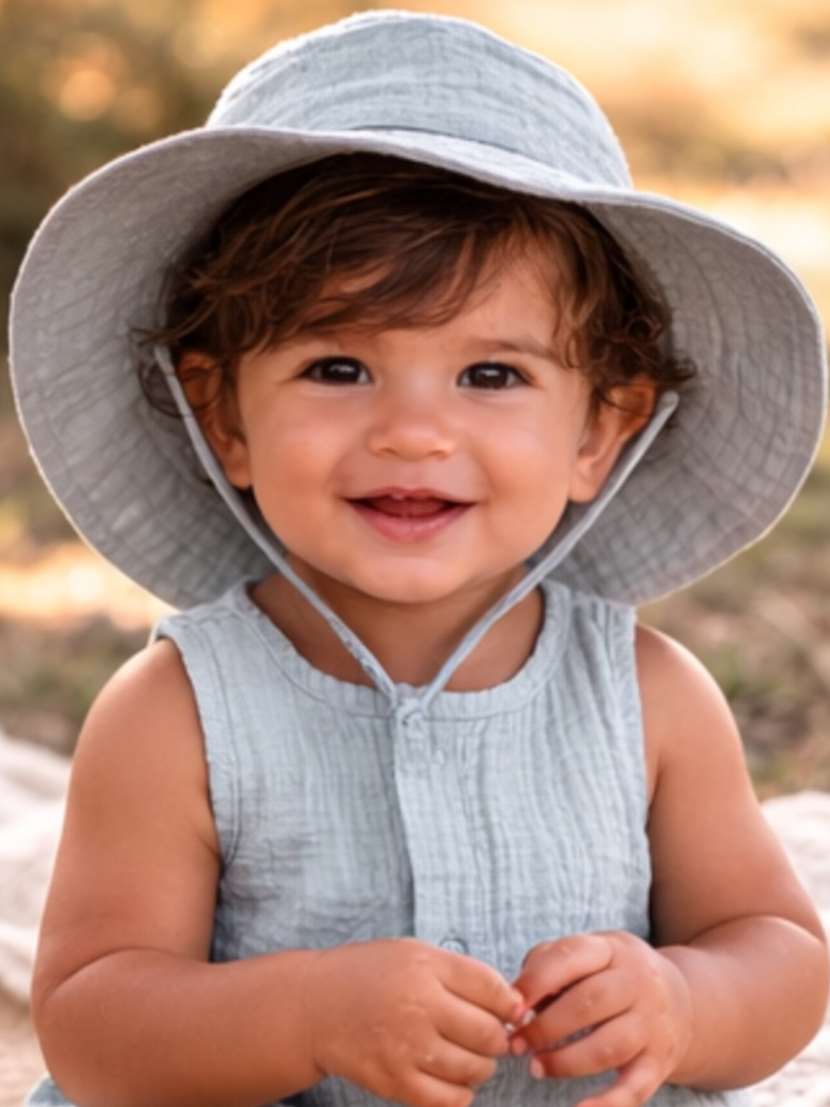 Muslin Wide Brim Sunhat, Jadeite