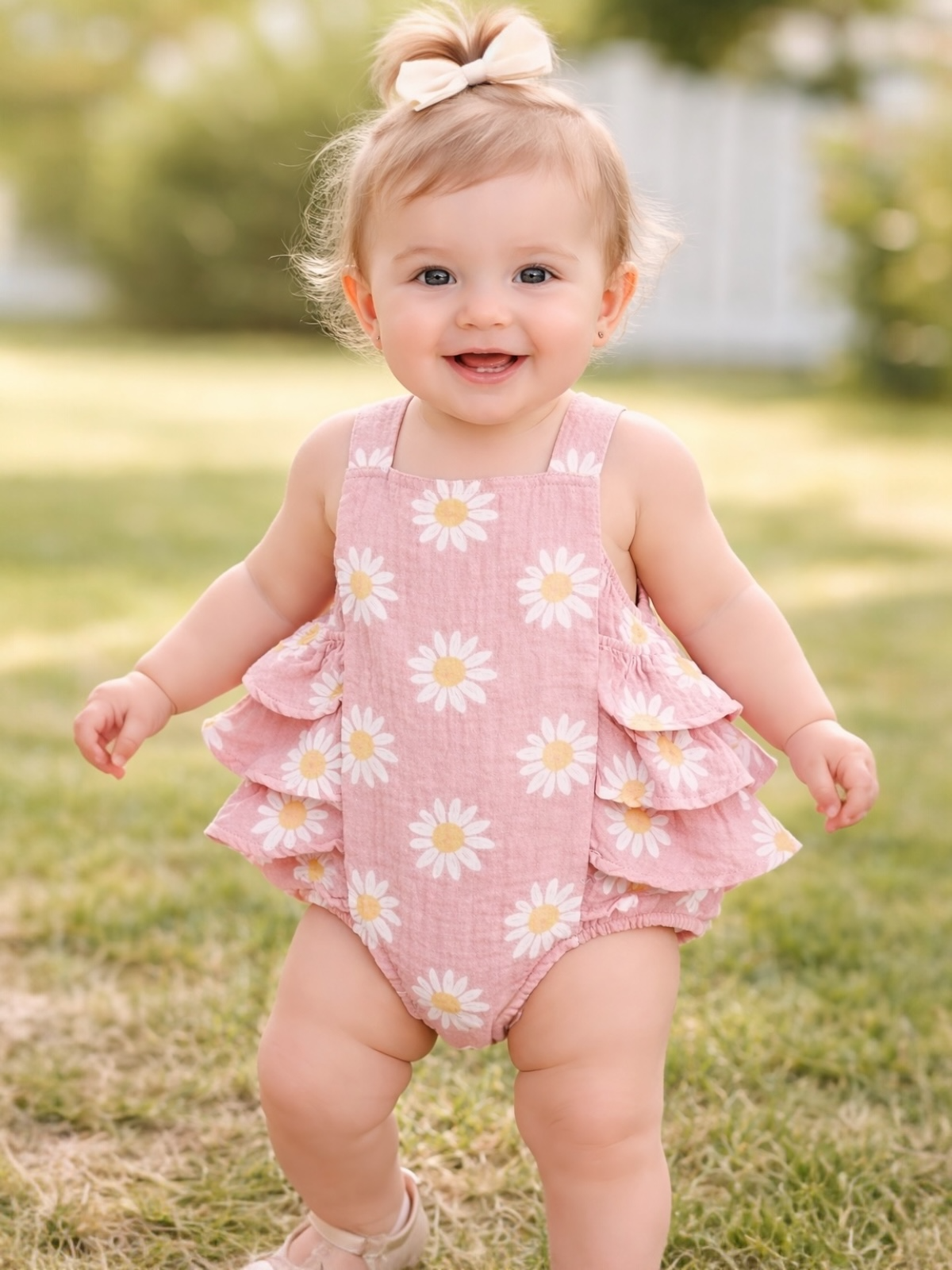 Ruffle Sunsuit, Caitlyn's Daisy