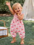 Gingham Cherries / Muslin Smocked Jumpsuit