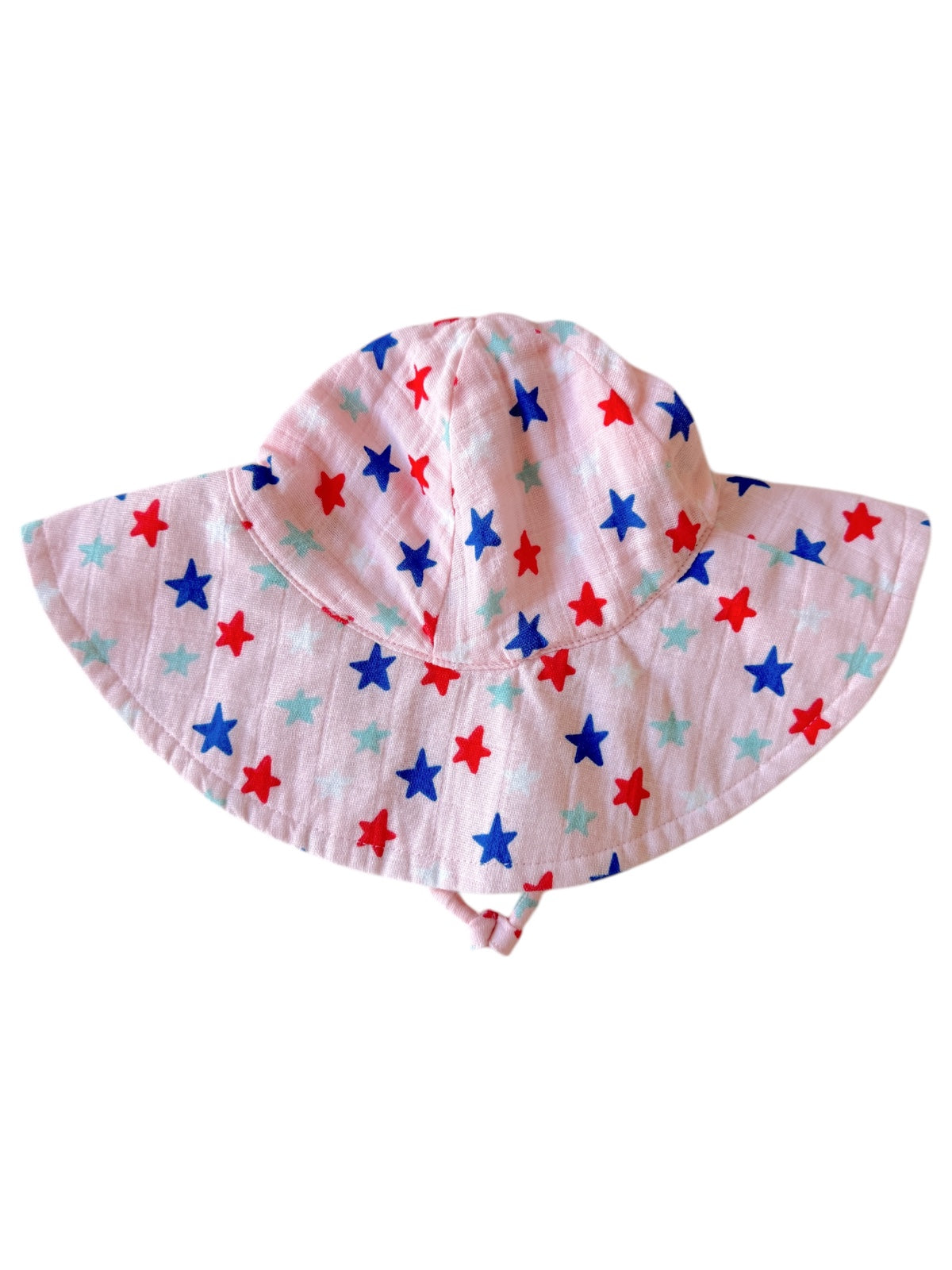 Splendid Stars Pink / Muslin Wide Brim Sunhat