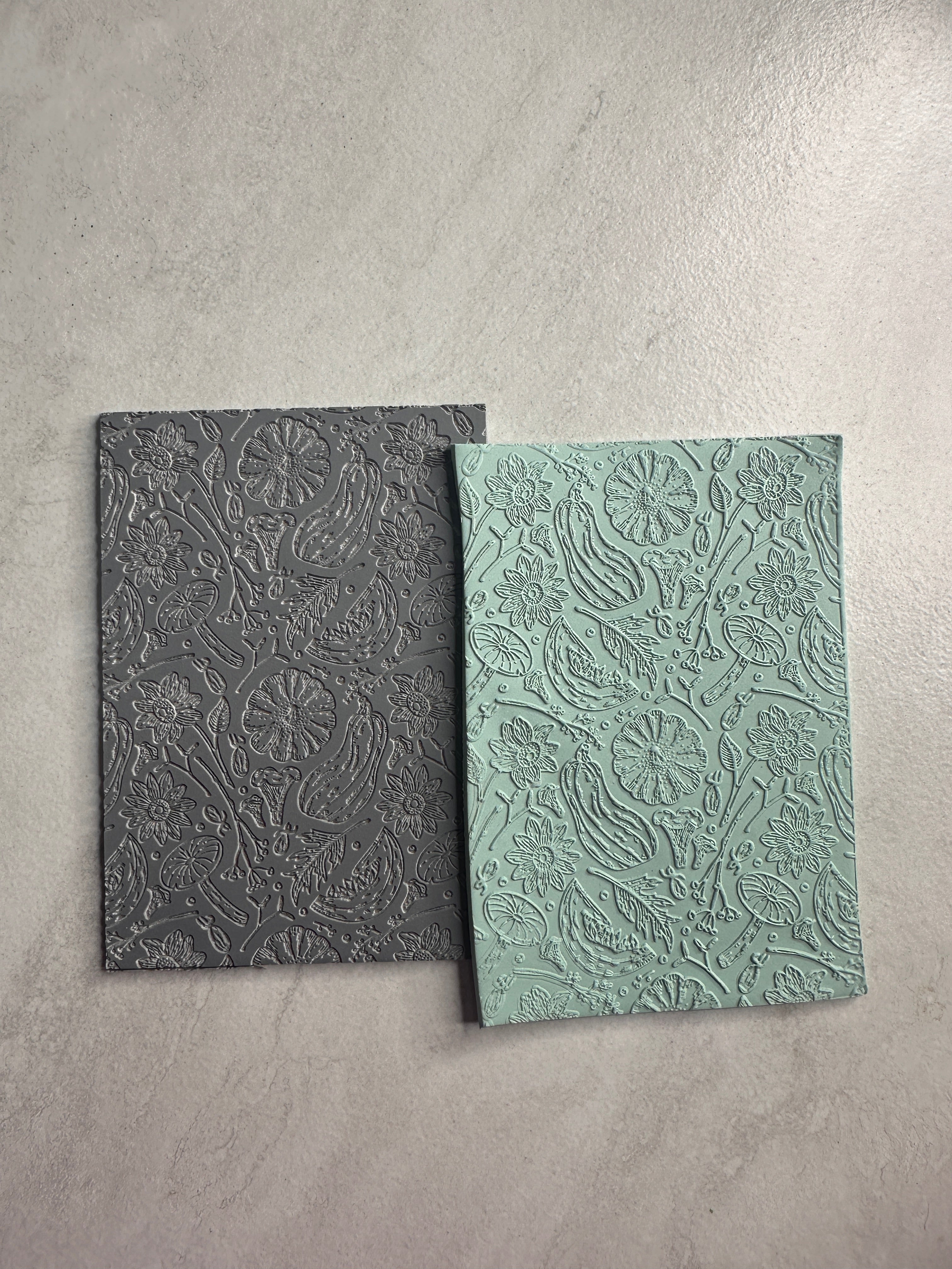 Harvest Fruits of Fall polymer clay rubber stamp texture sheet