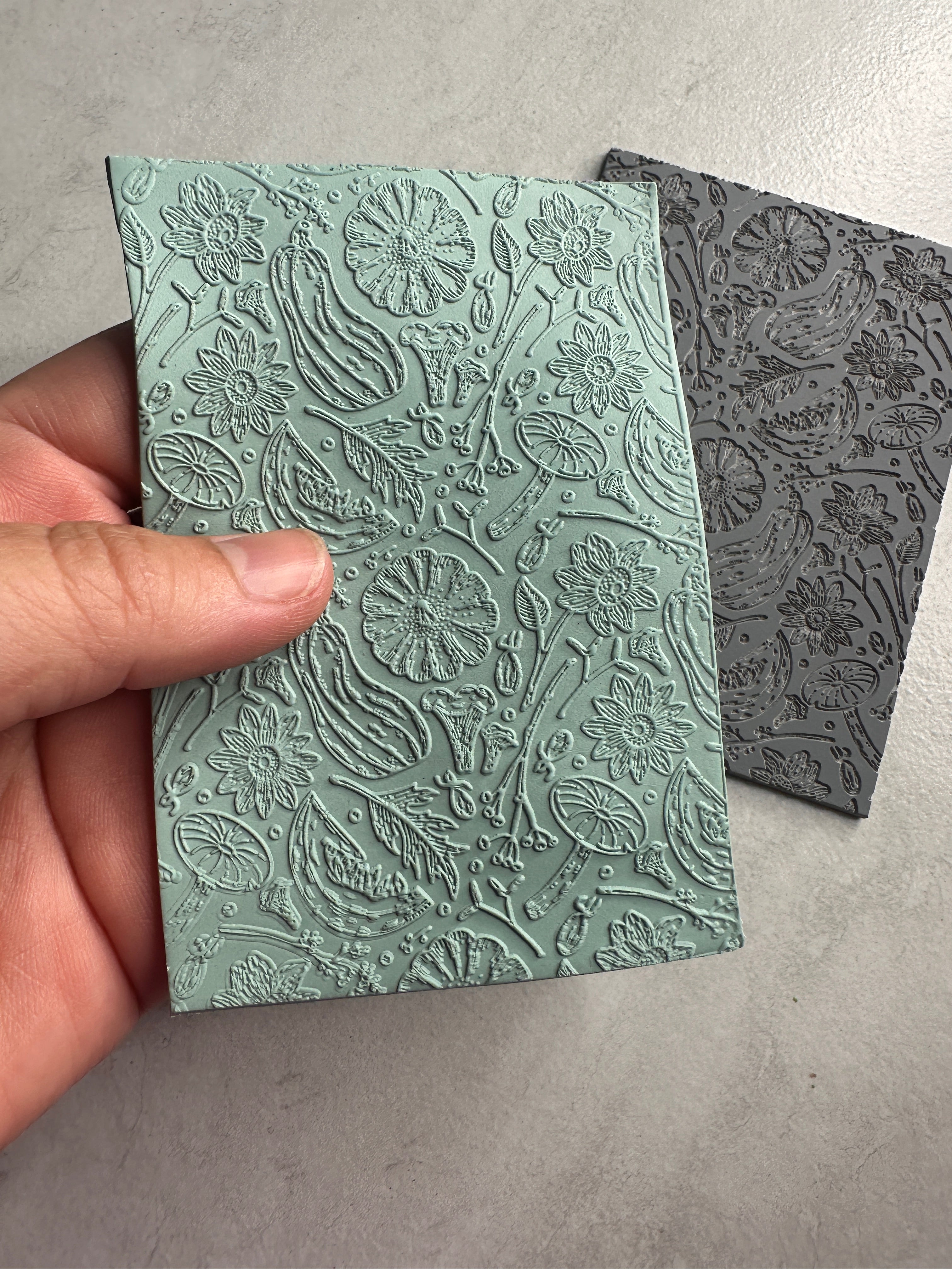 Harvest Fruits of Fall polymer clay rubber stamp texture sheet