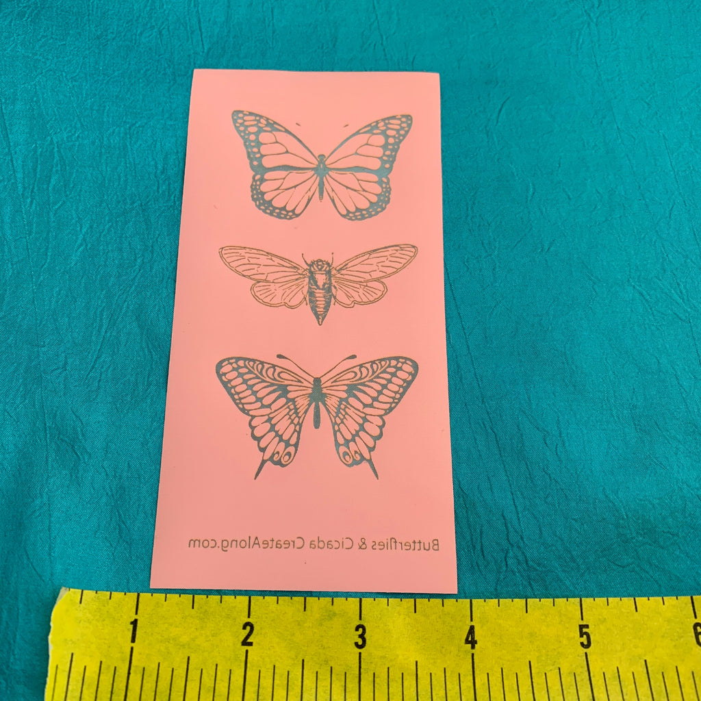 Silkscreen Polymer Clay Butterflies Cicada Trading Coins Stencil great for art jewelry and mixed media