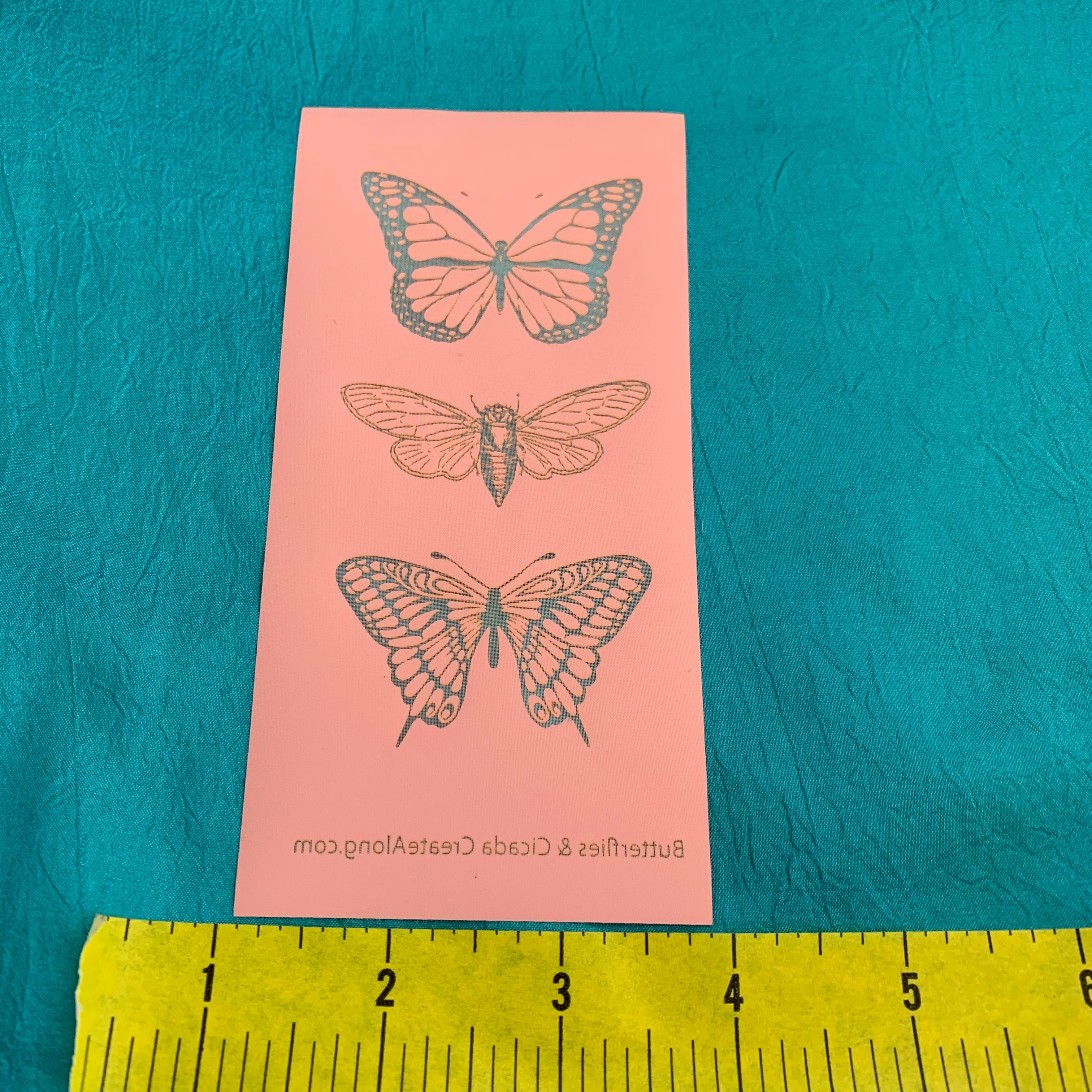 Silkscreen Polymer Clay Butterflies Cicada Trading Coins Stencil great for art jewelry and mixed media