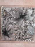 Fancy Handdrawn Flower Square Zen tangle inspired clear rubber stamp clay texture