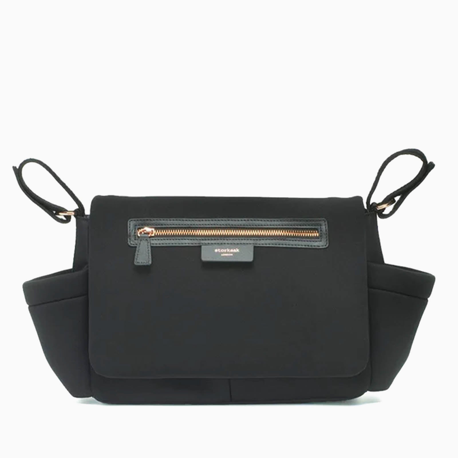 Storksak Stroller Organiser Luxe - Black & Rose Gold
