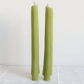 BEESWAX CELERY TAPER CANDLES - SET OF 2