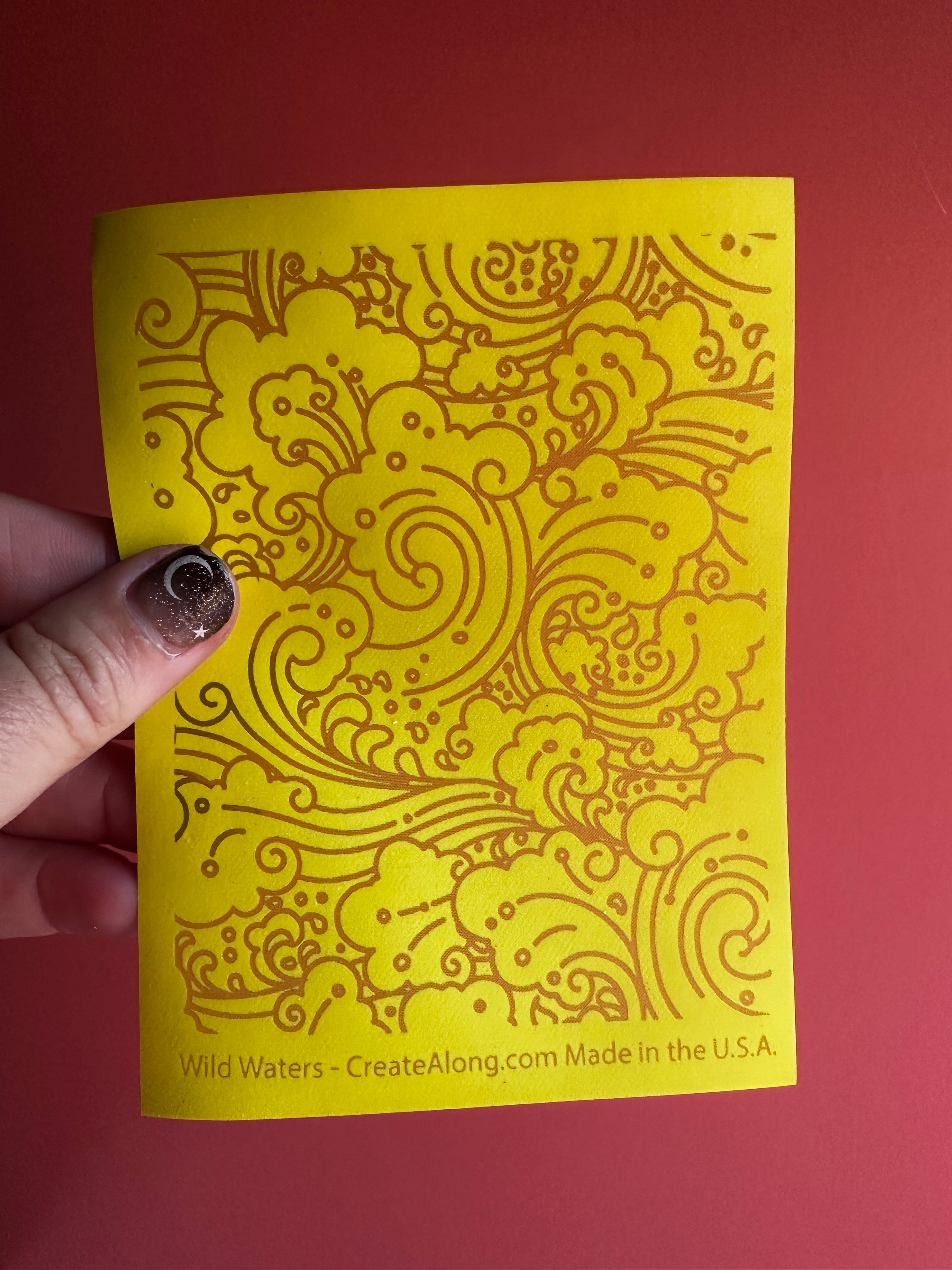 Wild Waters ocean waves silkscreen pattern