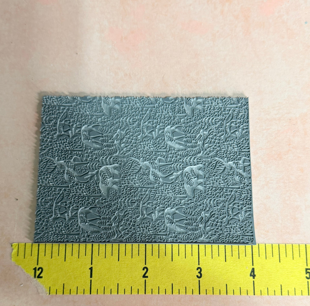 Peaceful Woodlands polymer clay rubber stamp bear fox deer rabbit