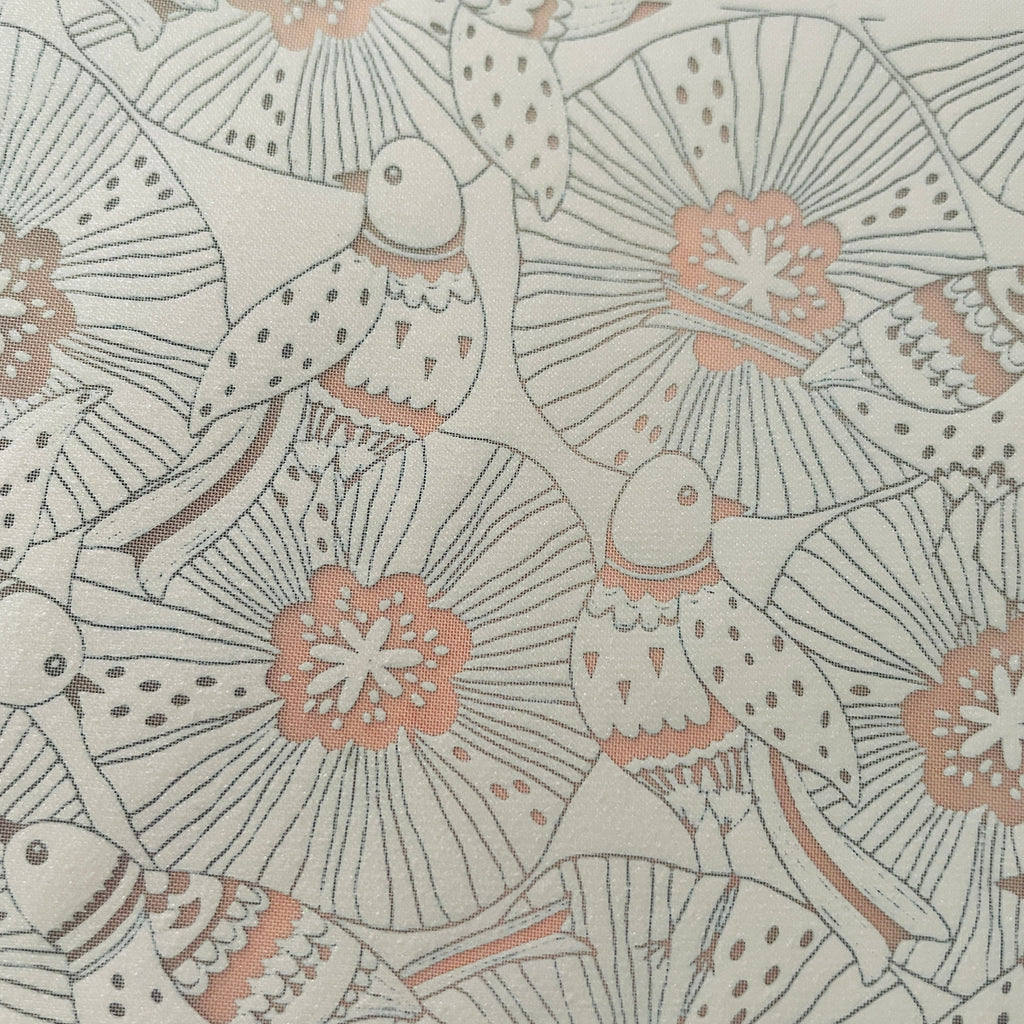 Poppy Bliss Floral Bird Summer Spring Silk screen