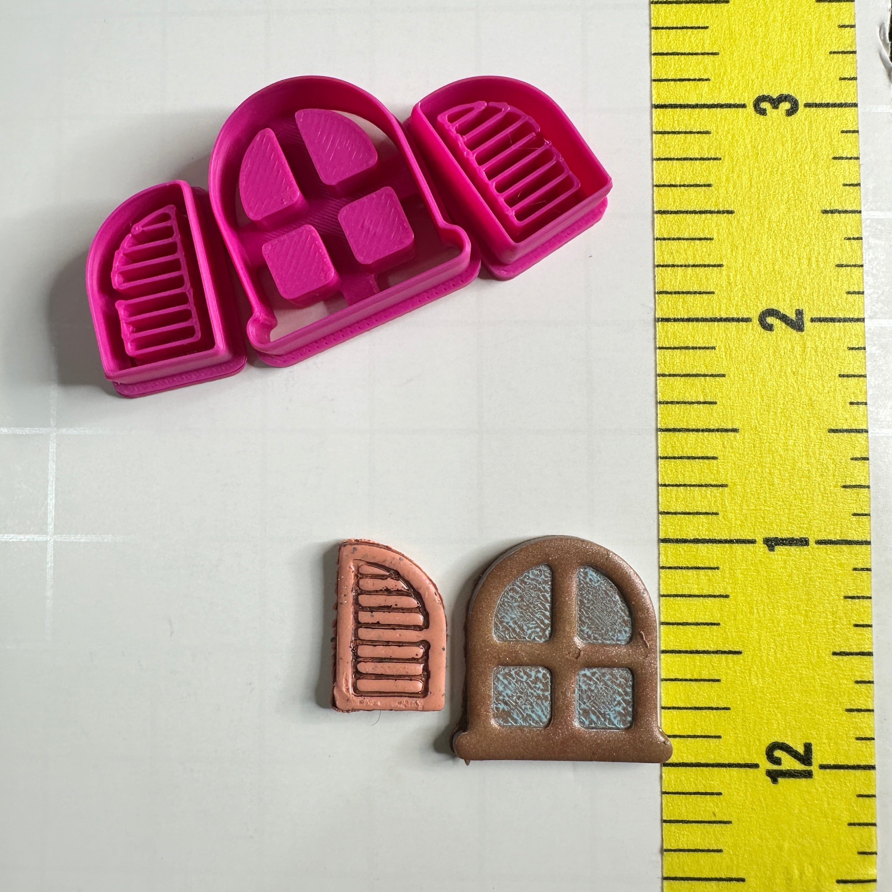 Fairy Window with Shutters Polymer Clay Cutter Set – 1 Inch Tall Fairy Doors & More