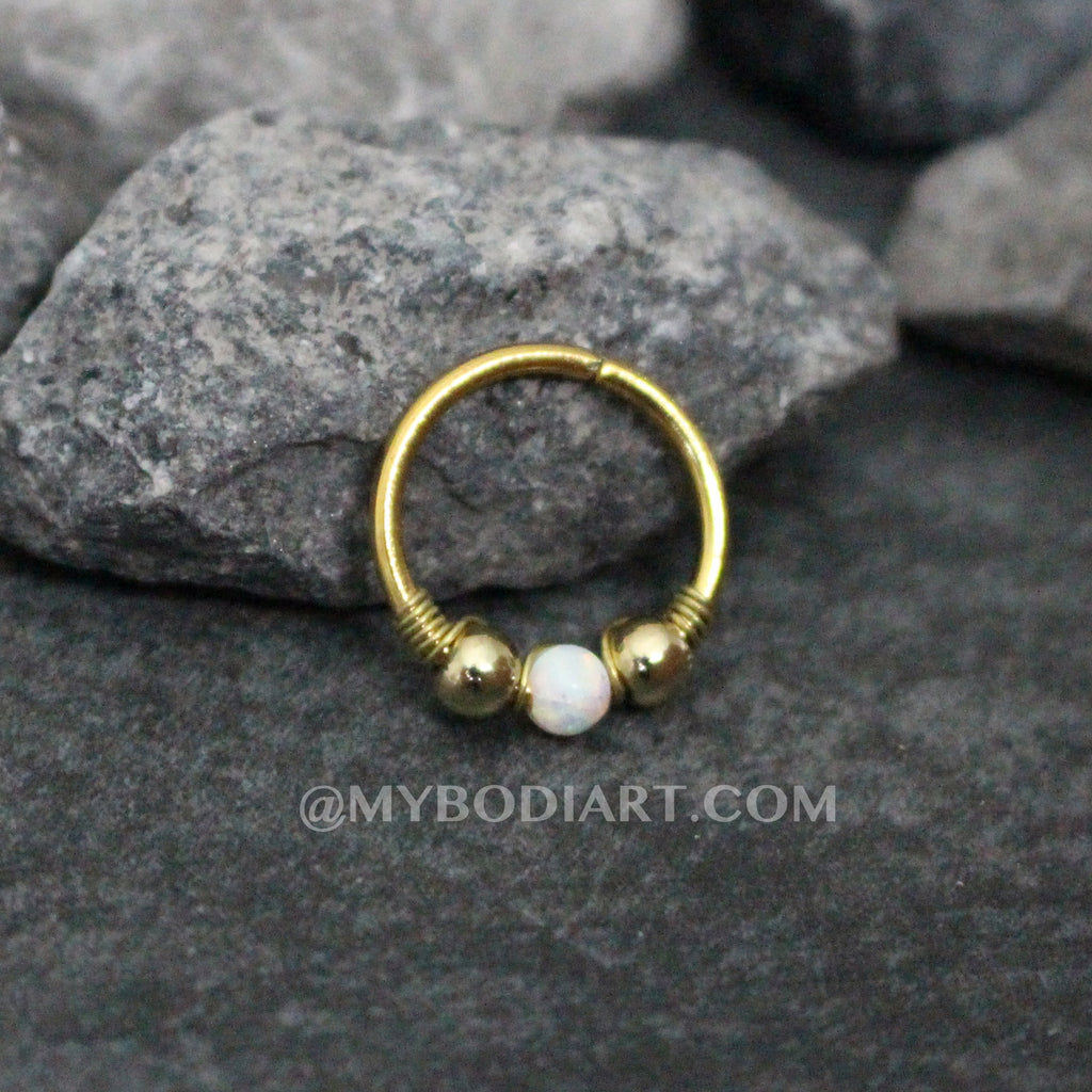 Andromeda Opal Ring Ear Piercing
