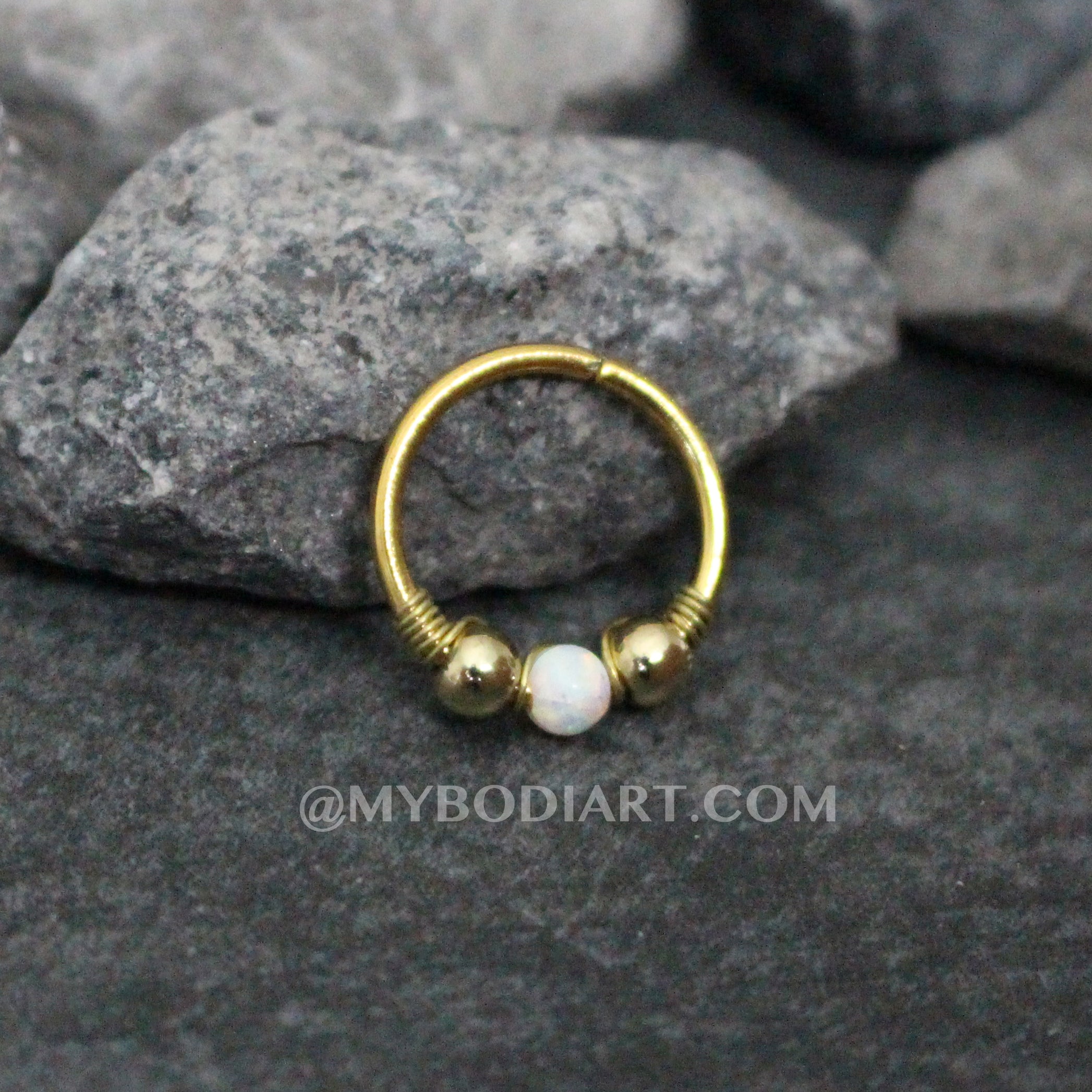 Andromeda Opal Ring Ear Piercing