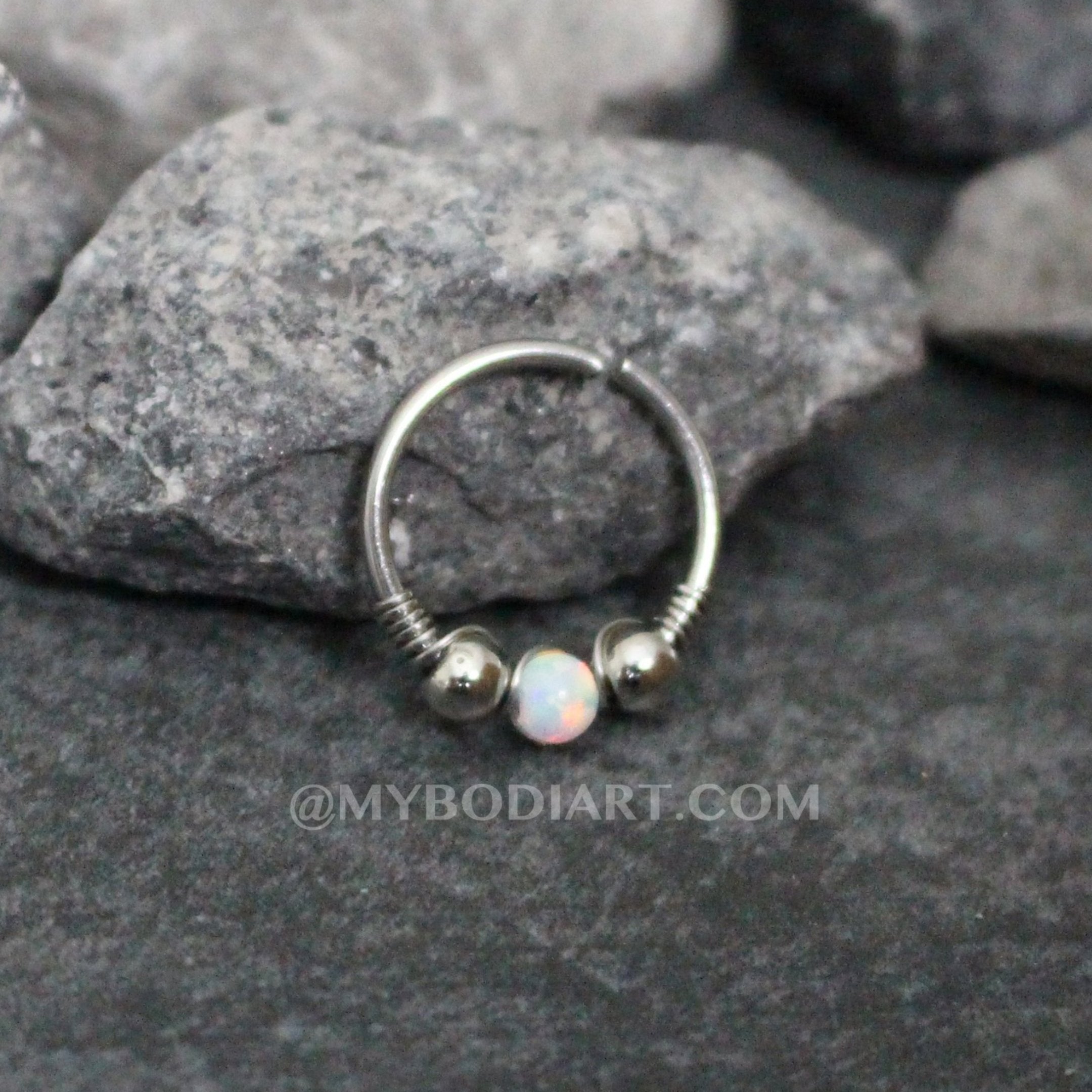 Andromeda Opal Ring Ear Piercing
