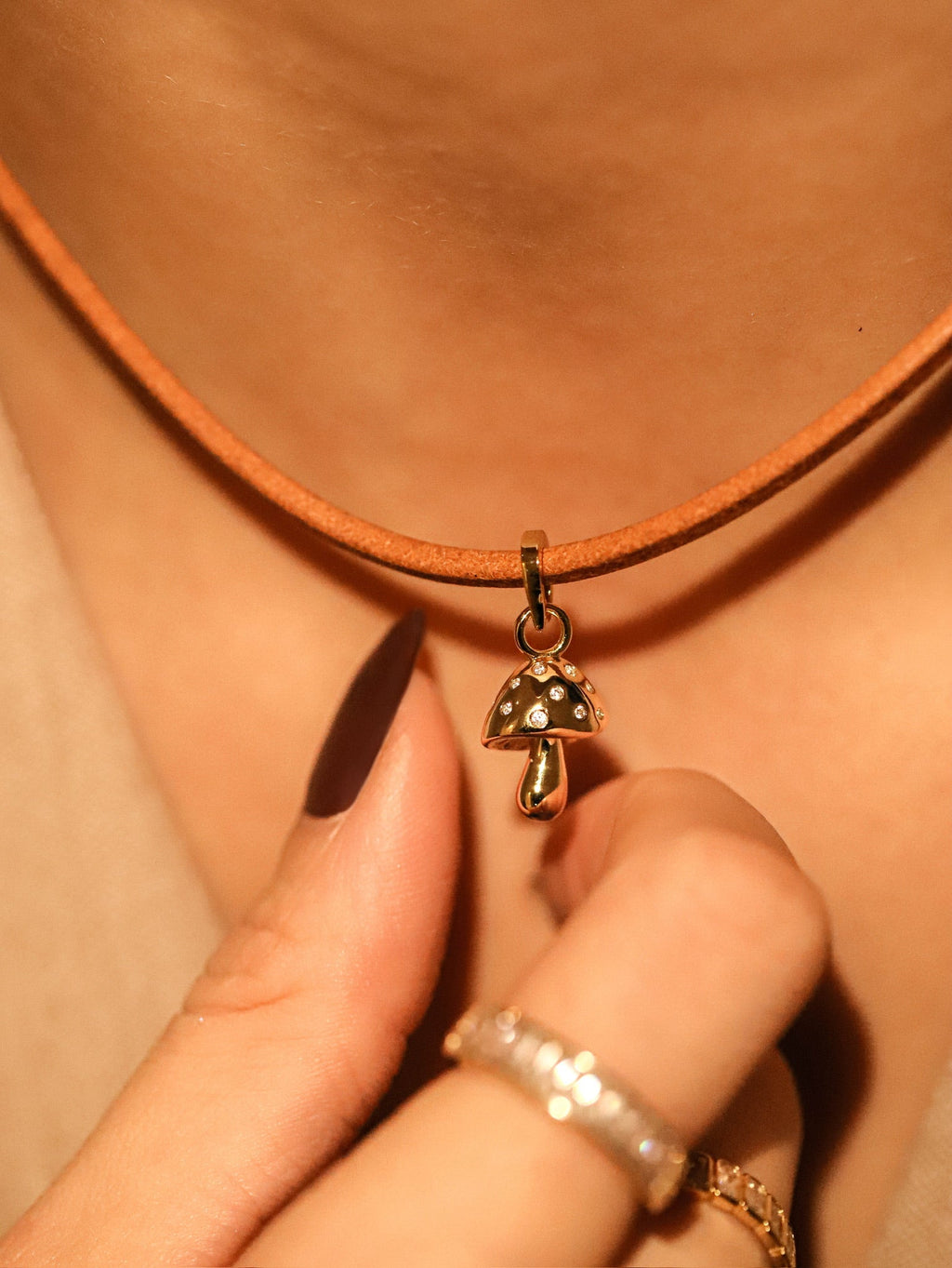 Magic Mushroom Charm - Gold Vermeil