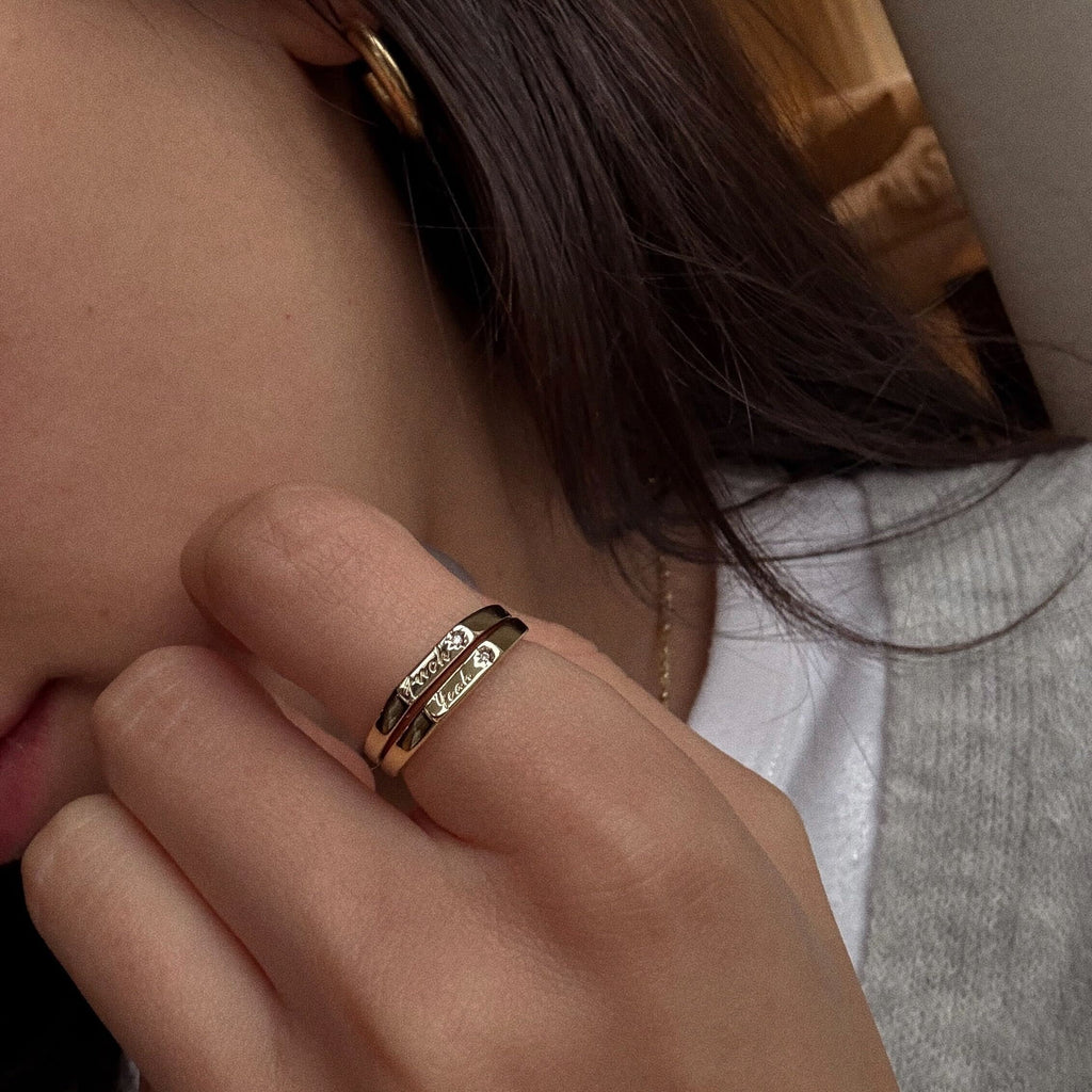 Tiny Conversation Stacking Ring