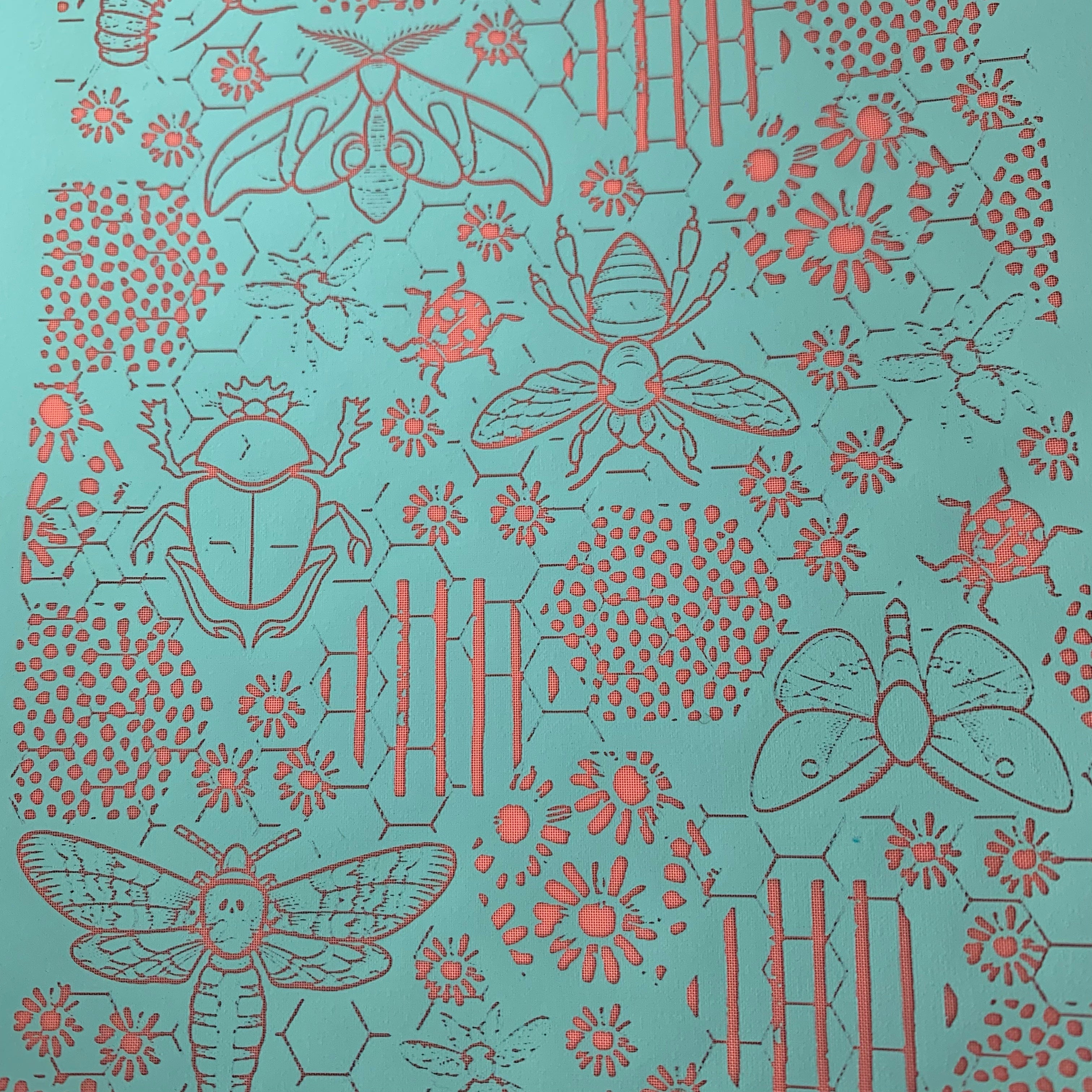 Silk Screen June Bugs Stencil For Polymer Clay