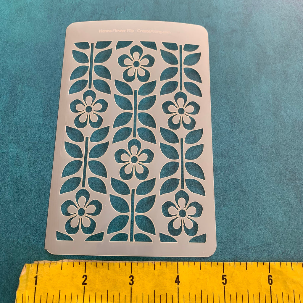 Henna Flower Flip Botanical Mylar Stencil texture sheet