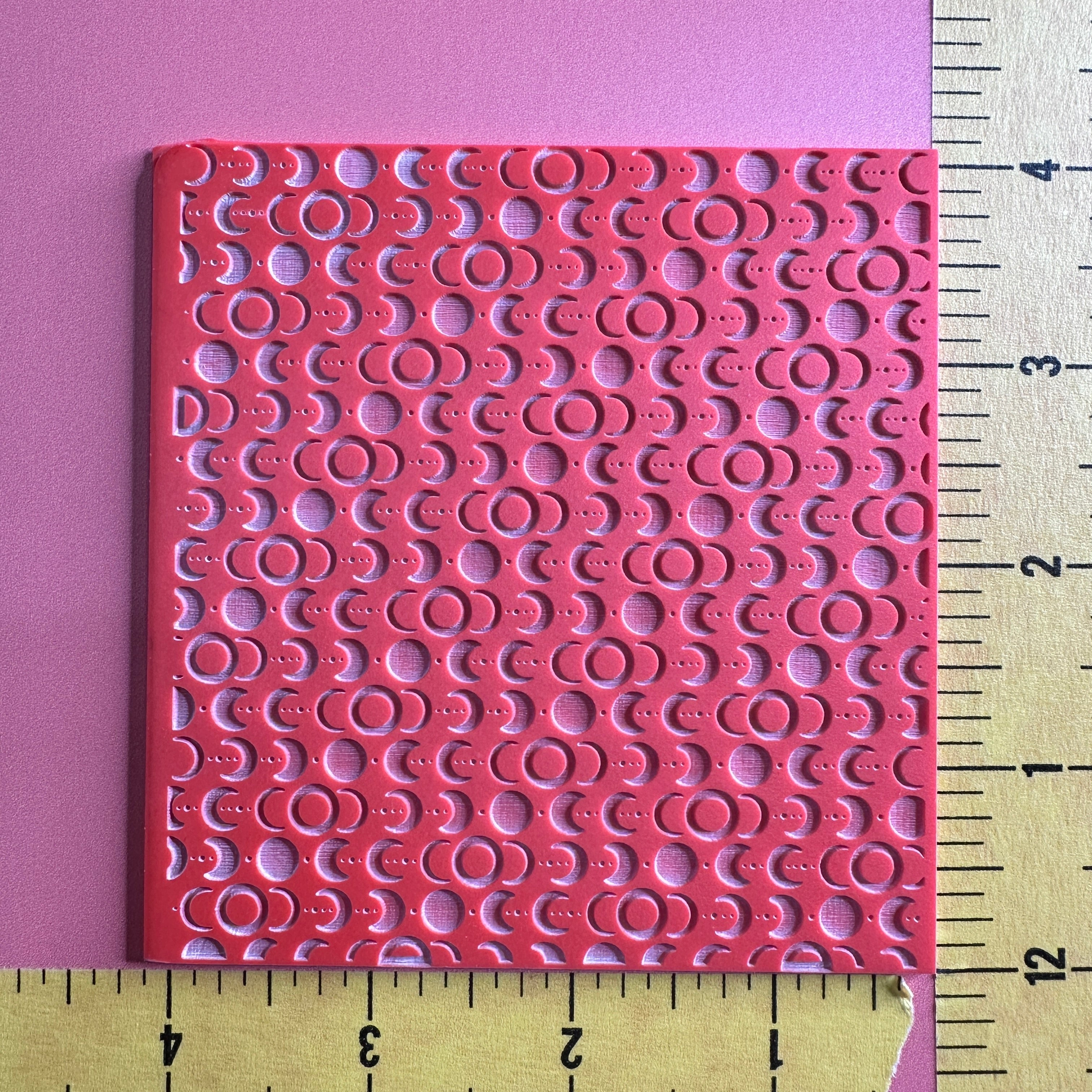 Just A  Moon Phase Rubber Stamp Texture Sheet Mat