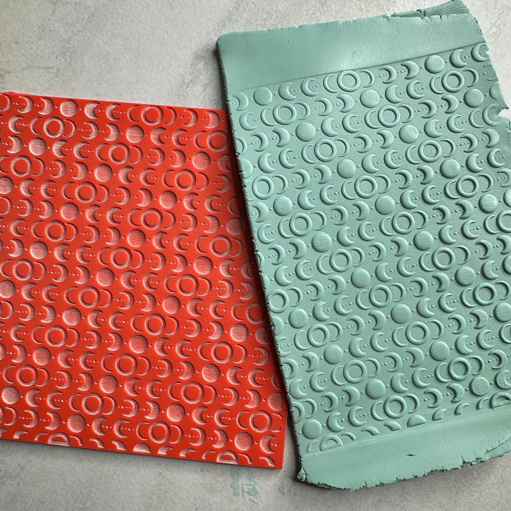 Just A  Moon Phase Rubber Stamp Texture Sheet Mat