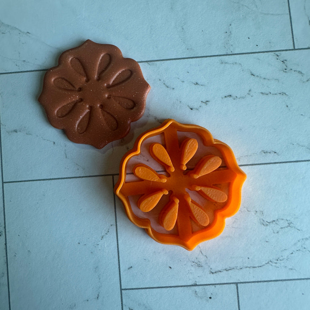 Persimmon Slice Clay Cutter – 1.5” Polymer Clay Earring