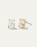 Simulated Diamond Oval Stud Earrings - Inheritance Collection
