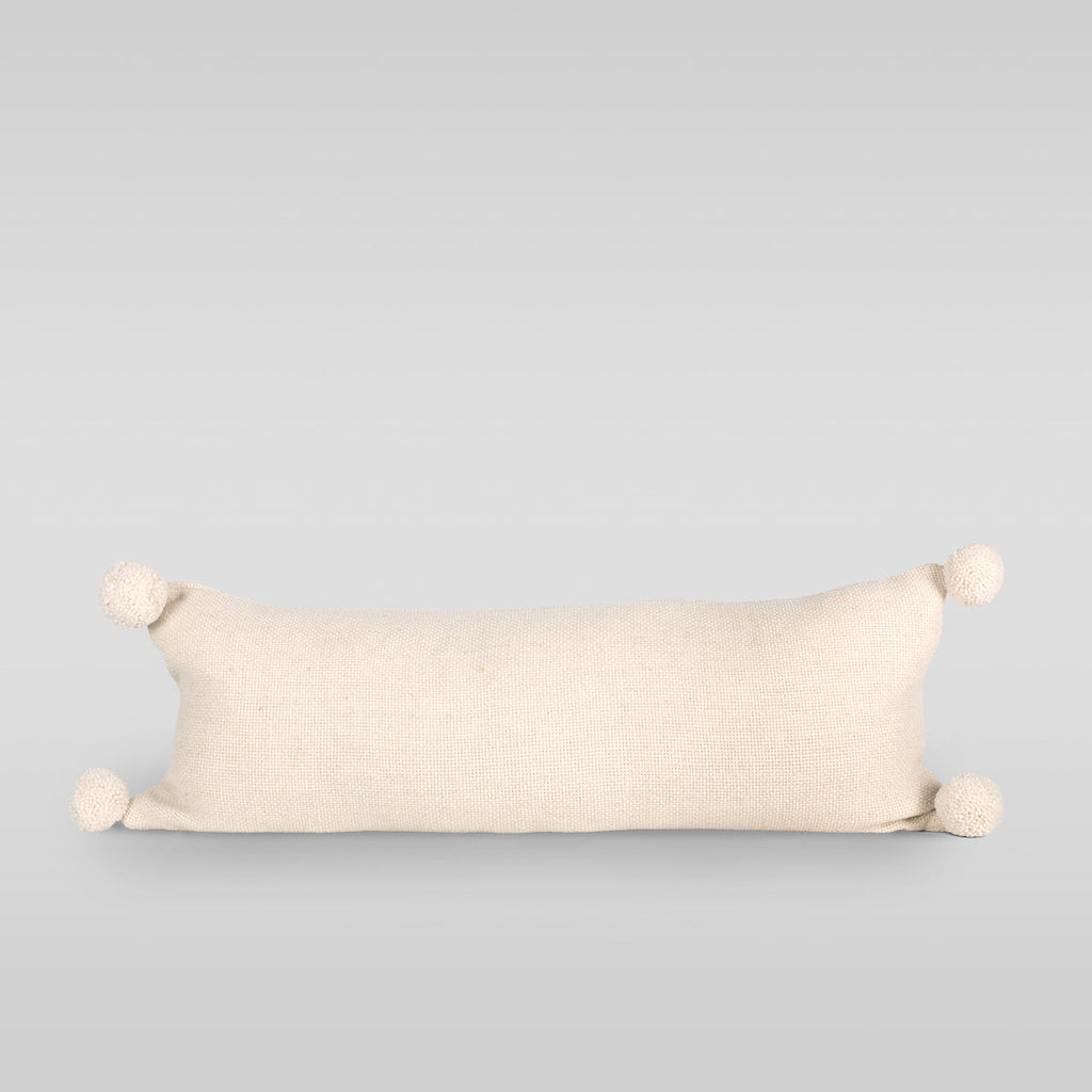 Pom Pom Wool Lumbar Pillow, 14" x 35"