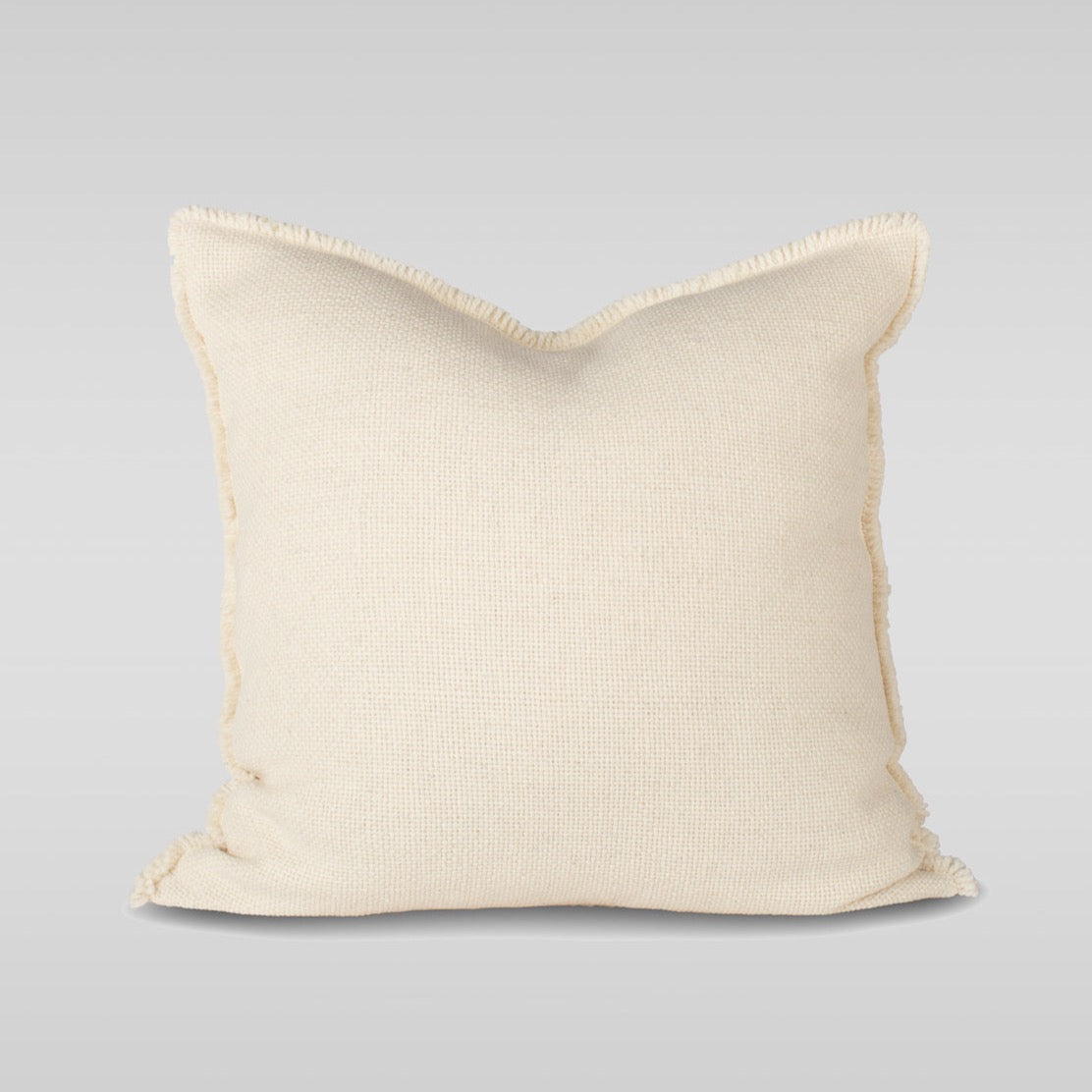 Fringe Wool Pillow, 22 x 22