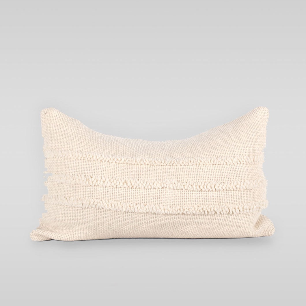 Triple Stripe Wool Pillow, 13" x 21"