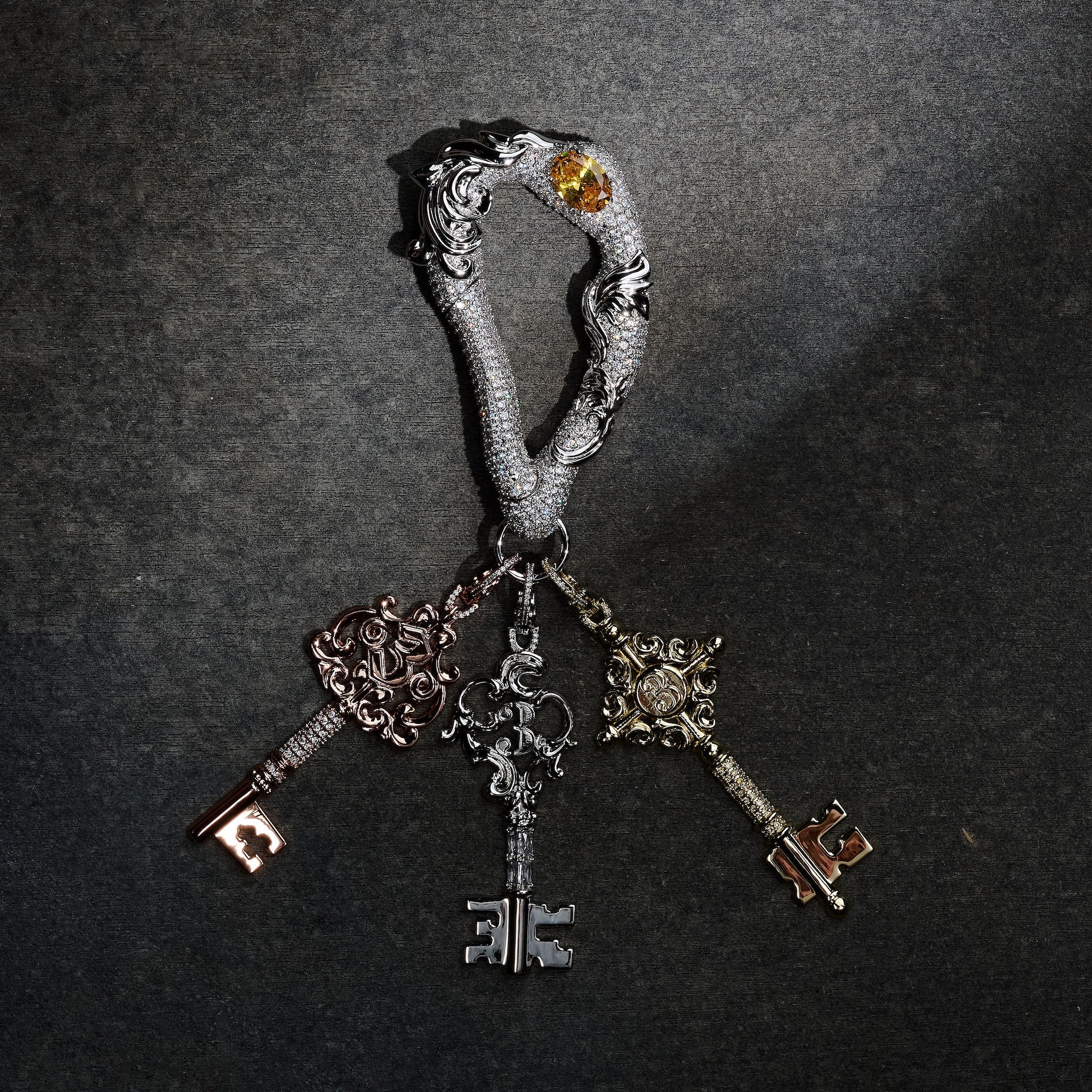 GLD X Bloody Osiris Iced Carabiner + Key Clip On Bundle