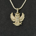 Iced Owl Pendant in Yellow Gold