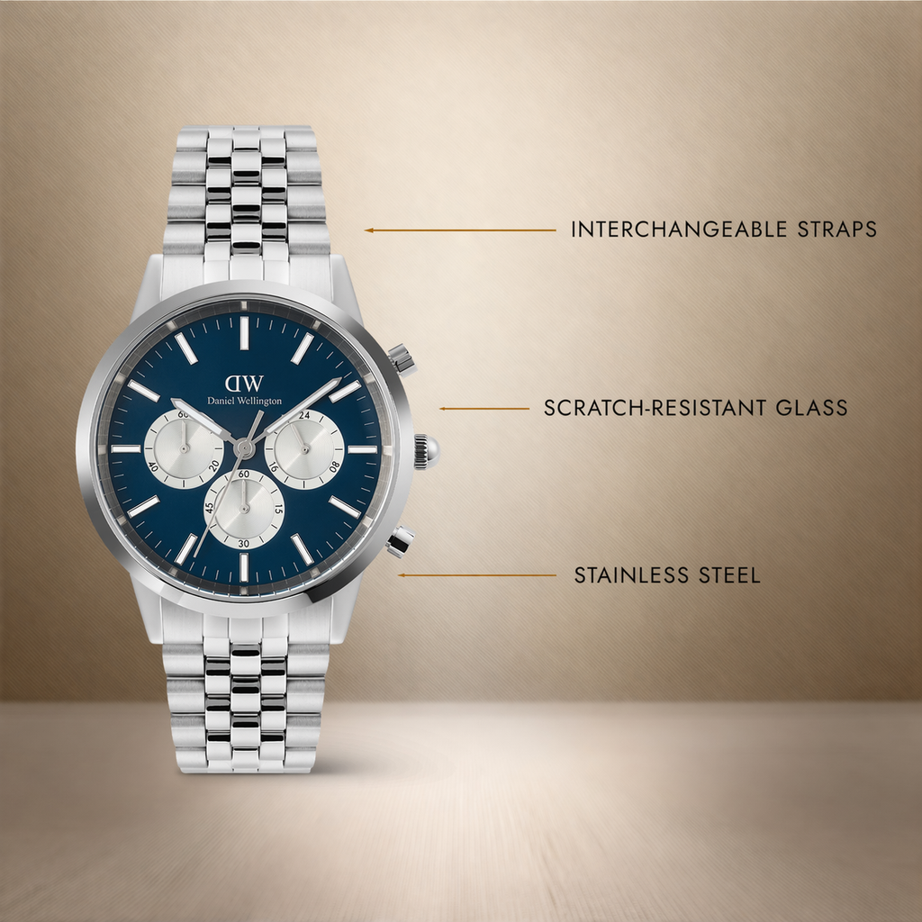 Iconic Chronograph Arch 5-Link Arctic Panda Silver