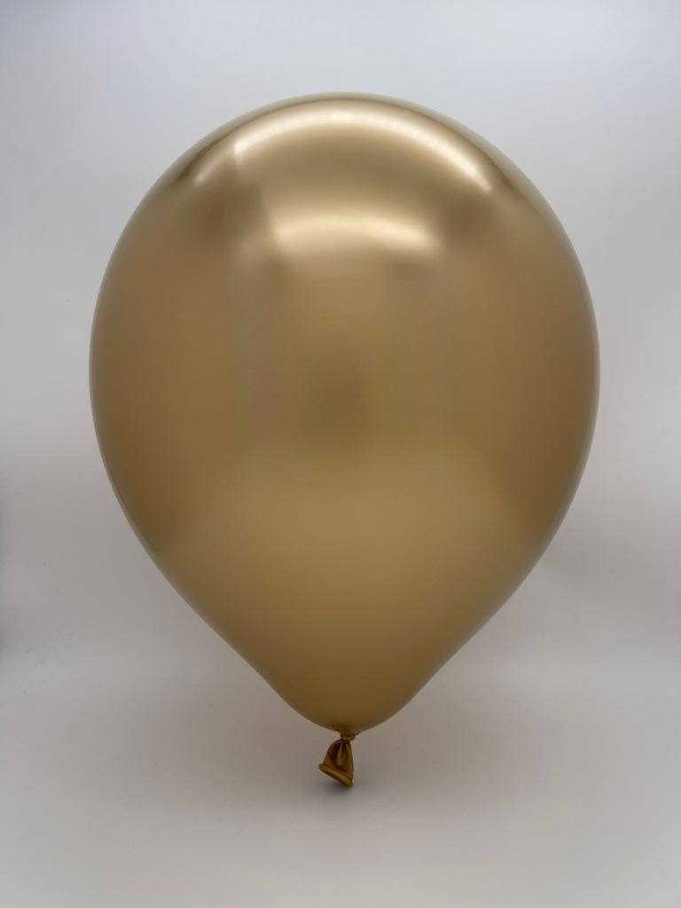12" Kalisan Latex Balloons Mirror Gold (50 Per Bag)