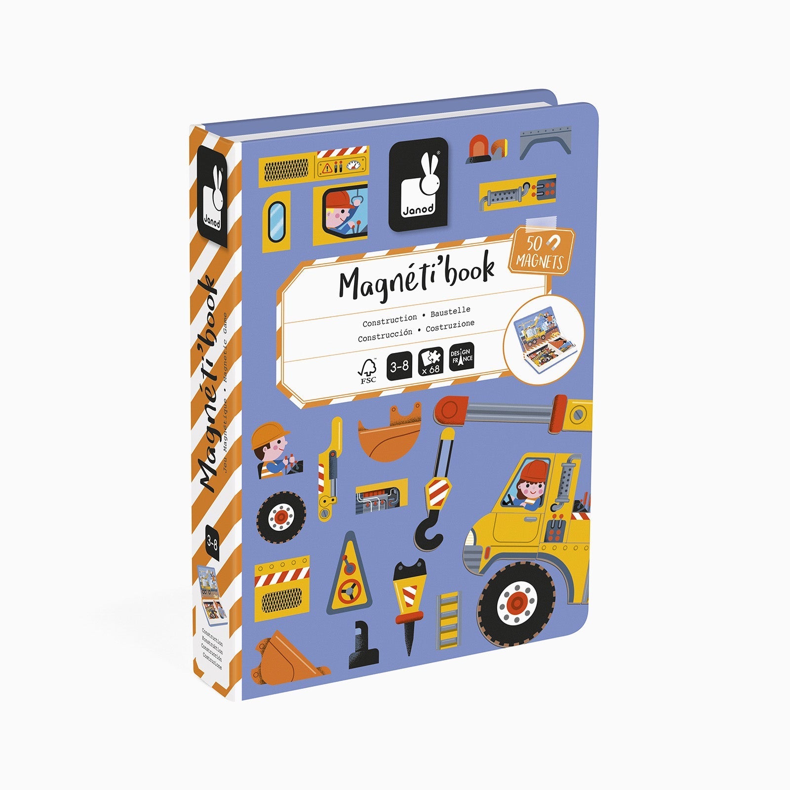 Janod Magnetibook Educational Toy - Construction