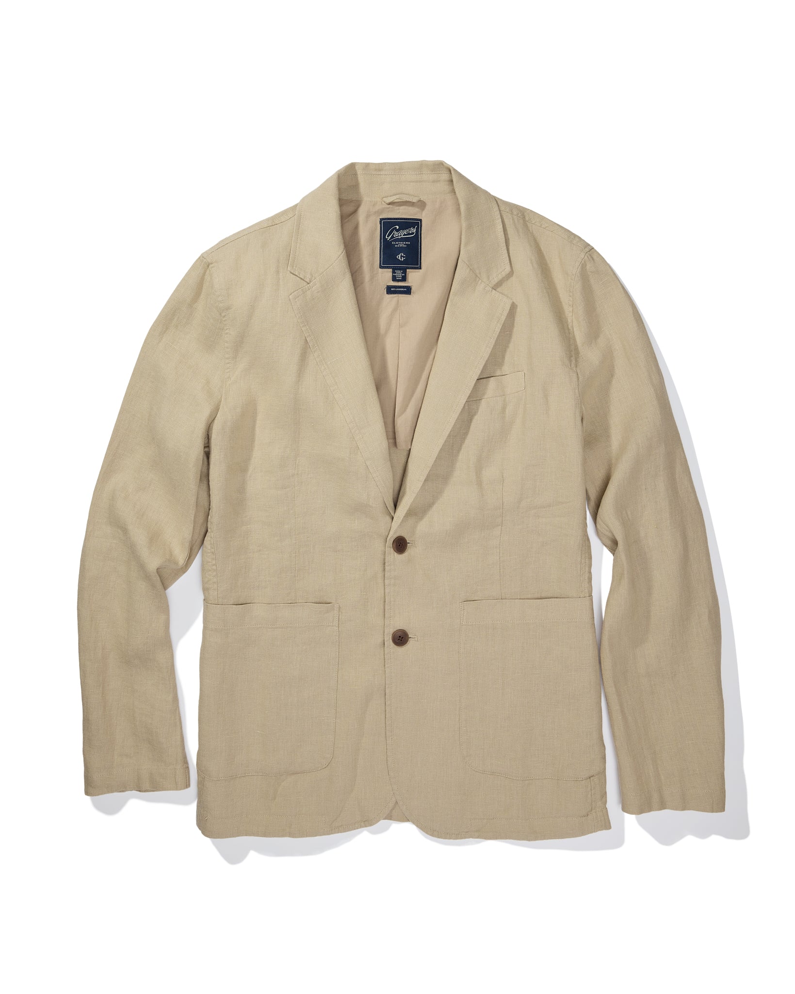 Bal Harbour 2 Button Linen Blazer - Khaki
